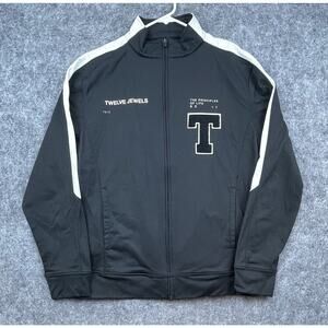 Twelve Jewels Principles of Life Track Jacket Medium Black White Stripe Varsity